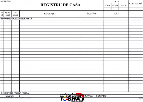 FISCALE - REGISTRU DE CASĂ OFFSET