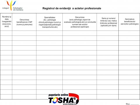 SPECIALE - REGISTRU DE EVIDENTA A ACTELOR PROFESIONALE