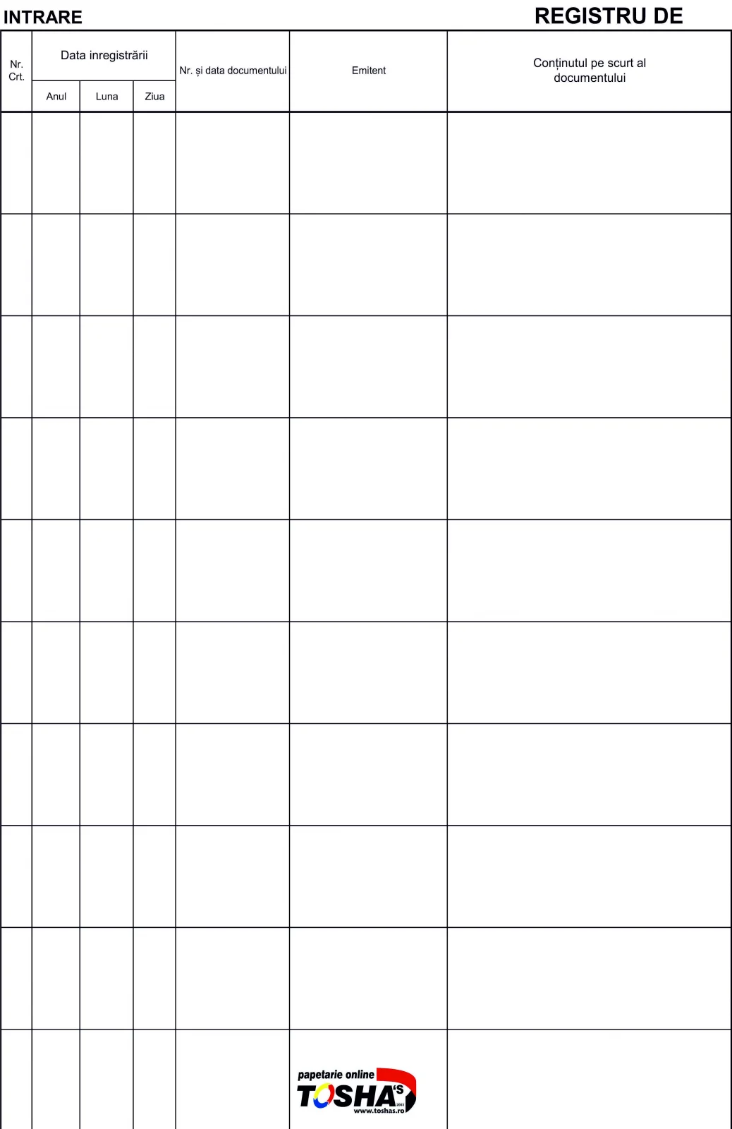 PRODUSE - REGISTRU INTRARE IESIRE A CORESPONDENTEI A4 100 FILE