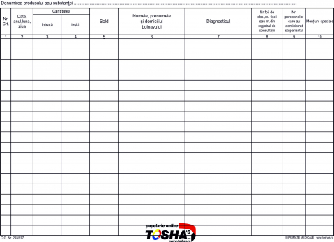 TIPIZATE - REGISTRU STUPEFIANTE SPITAL