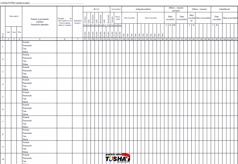 TIPIZATE - REGISTRU VACCINARI