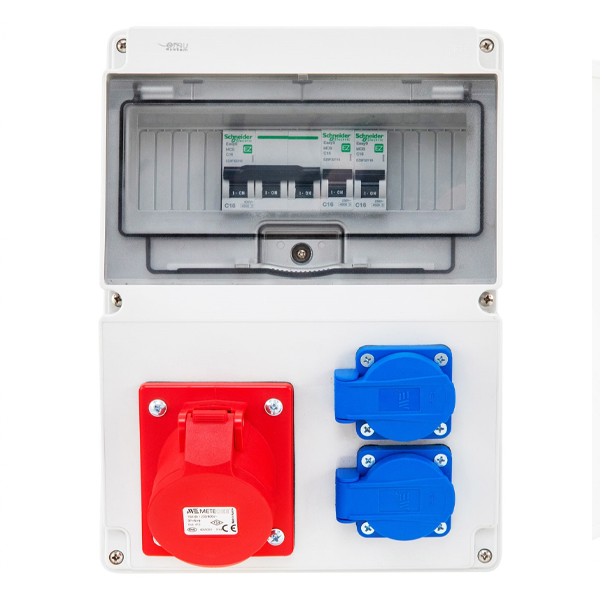 Tablou electric echipat cu o priza trifazica 32A 3P+N+E si 2 prize monofazice schuko 16A [1]