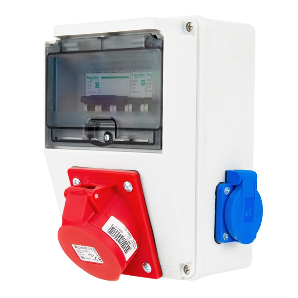 Tablou electric echipat cu o priza trifazica 32A 3P+N+E, 2 prize monofazice schuko 16A [2]