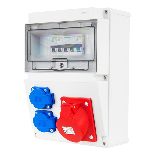 Tablou electric echipat cu o priza trifazica 32A 3P+N+E si 2 prize monofazice schuko 16A [2]