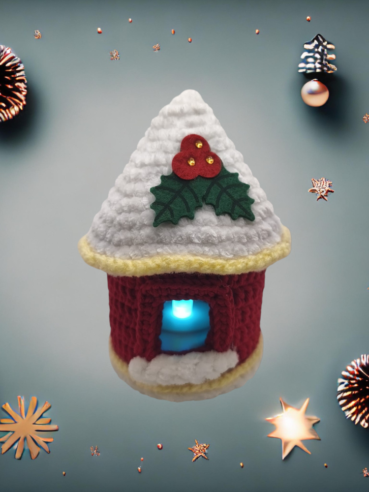Căsuță croșetată de Crăciun cu LED multicolor [1]
