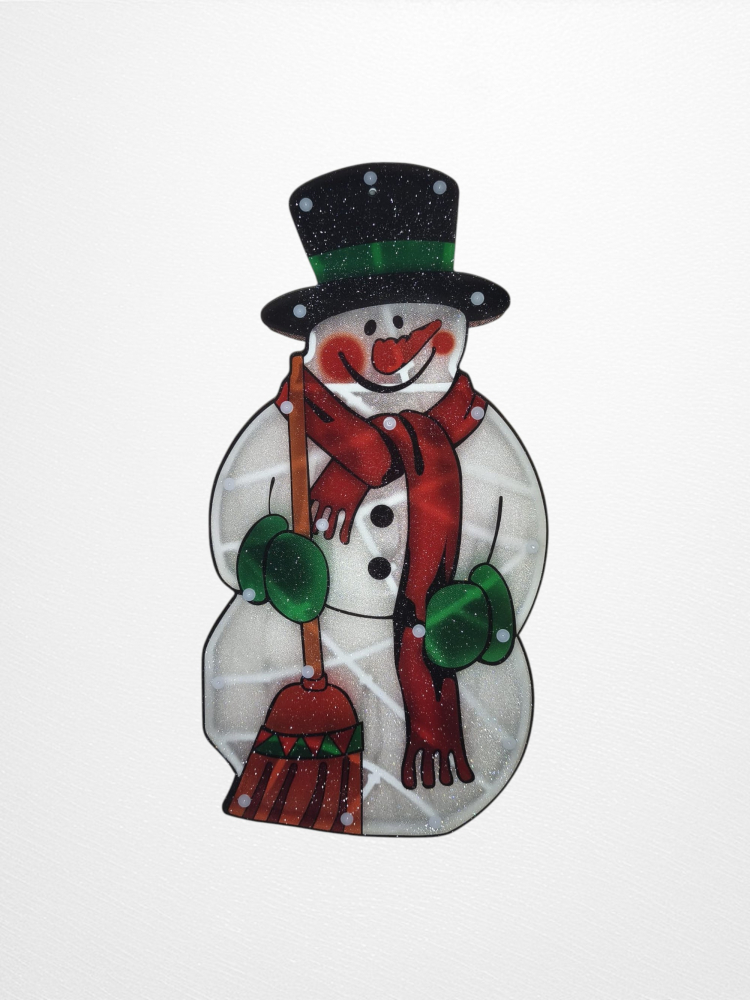 Decorațiune Luminoasă de Crăciun pentru Fereastră-Om de Zăpadă [2]