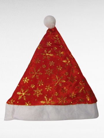 Crăciun - Căciulă Moș Crăciun cu fulgi aurii