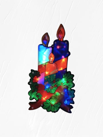 Crăciun - Decorațiune Luminoasă de Crăciun pentru Fereastră-Lumânări