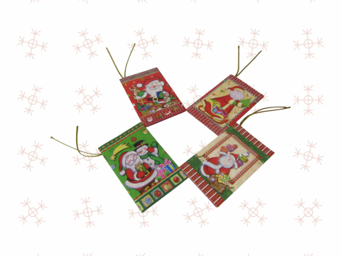 Crăciun - Set de 4 Mini-Felicitări cu sclipici