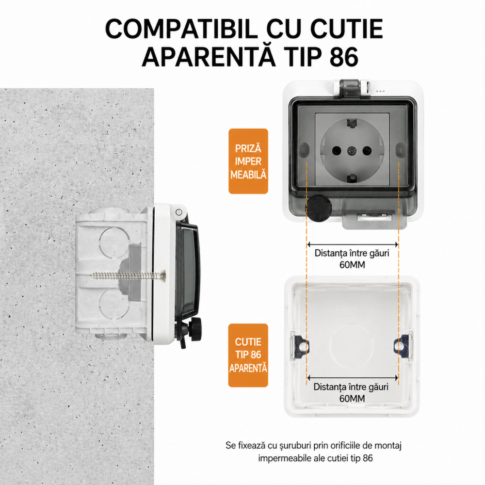 Priza impermeabila IP66 Innovix cu capac pentru exterior [4]