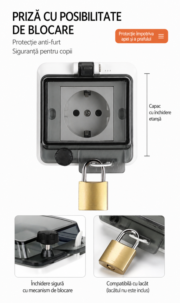 Priza impermeabila IP66 Innovix cu capac pentru exterior [3]