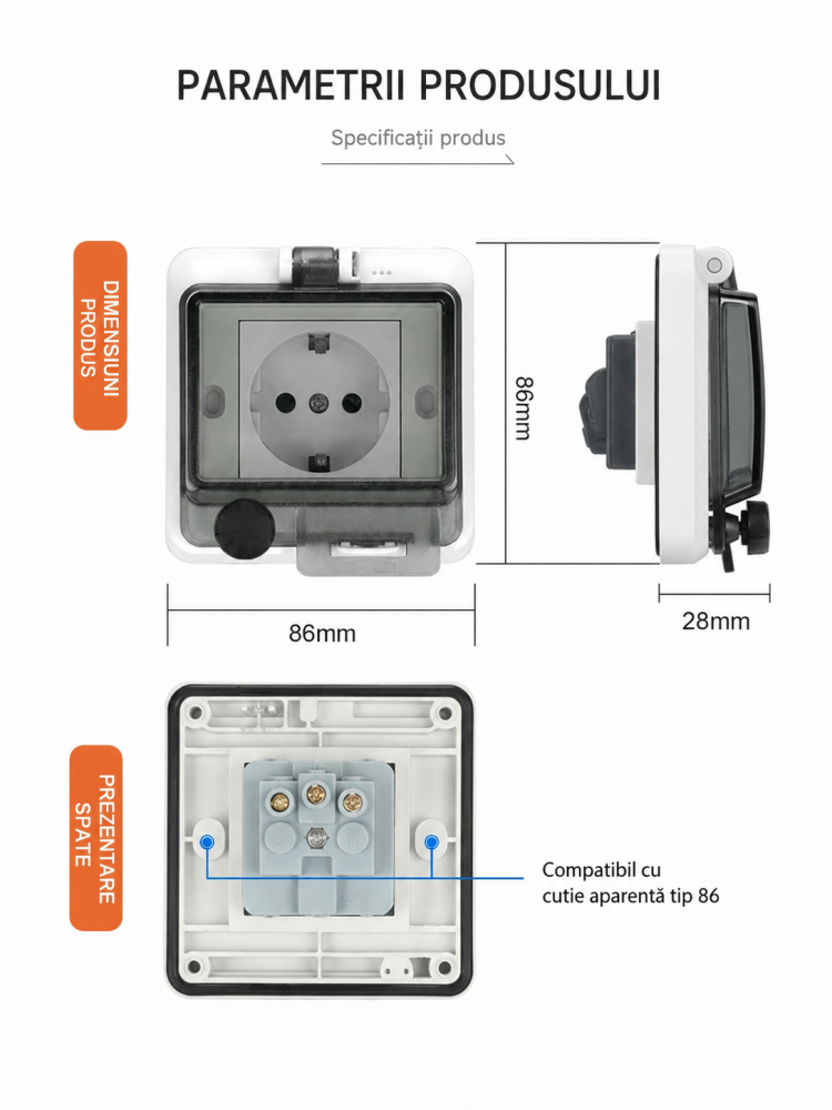 Priza impermeabila IP66 Innovix cu capac pentru exterior [6]
