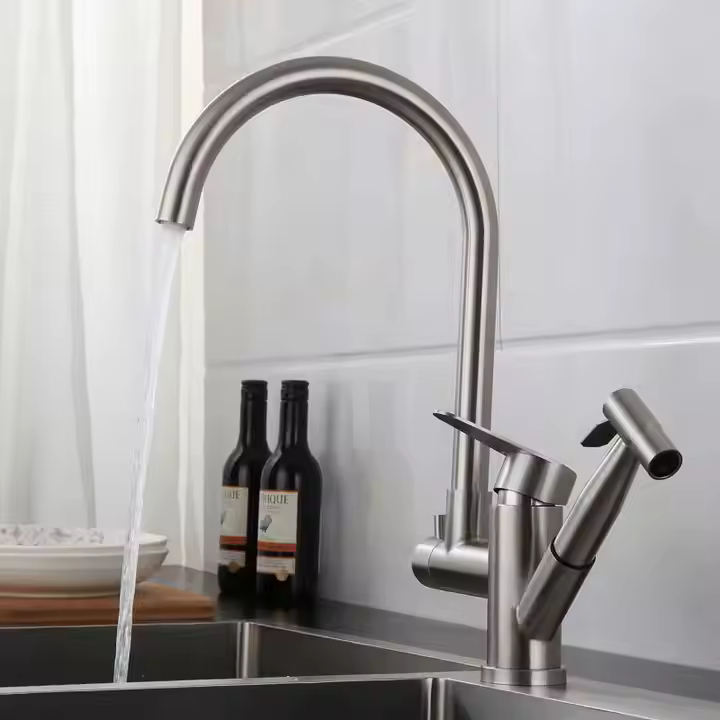 Baterie bucatarie 2 in 1 INNOVIX, Dus Extractibil, 2 Functii de Curgere, Argintiu Mat [2]
