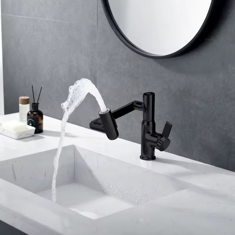 Baterie Lavoar INNOVIX, Brat Pivotant, Top Ceramic, Afisaj Digital al Temperaturii, Negru Mat [3]