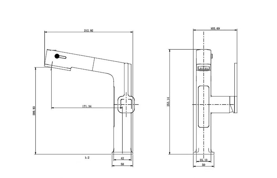 Baterie Lavoar INNOVIX cu Display Digital, Furtun Extensibil 60 cm, Rotire 360°, Top Ceramic, Control Temperatura, Gri Mat [8]