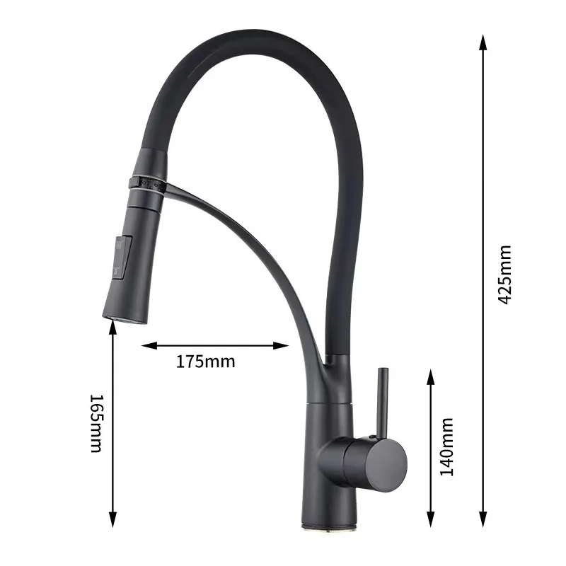 Baterie Lavoar INNOVIX, Dus Extractibil, Gat flexibil, Top Ceramic, Afisaj Digital al Temperaturii, Negru Mat [7]