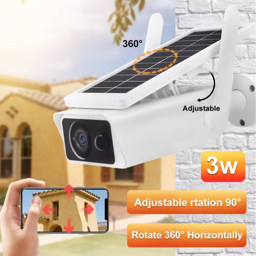 Camera de Supraveghere Wireless Solara INNOVIX, IP66, cu Detectie de Miscare si Viziune Nocturna, Pentru Exterioare, HD 1080P, Wi-Fi Integrat, Alba [10]