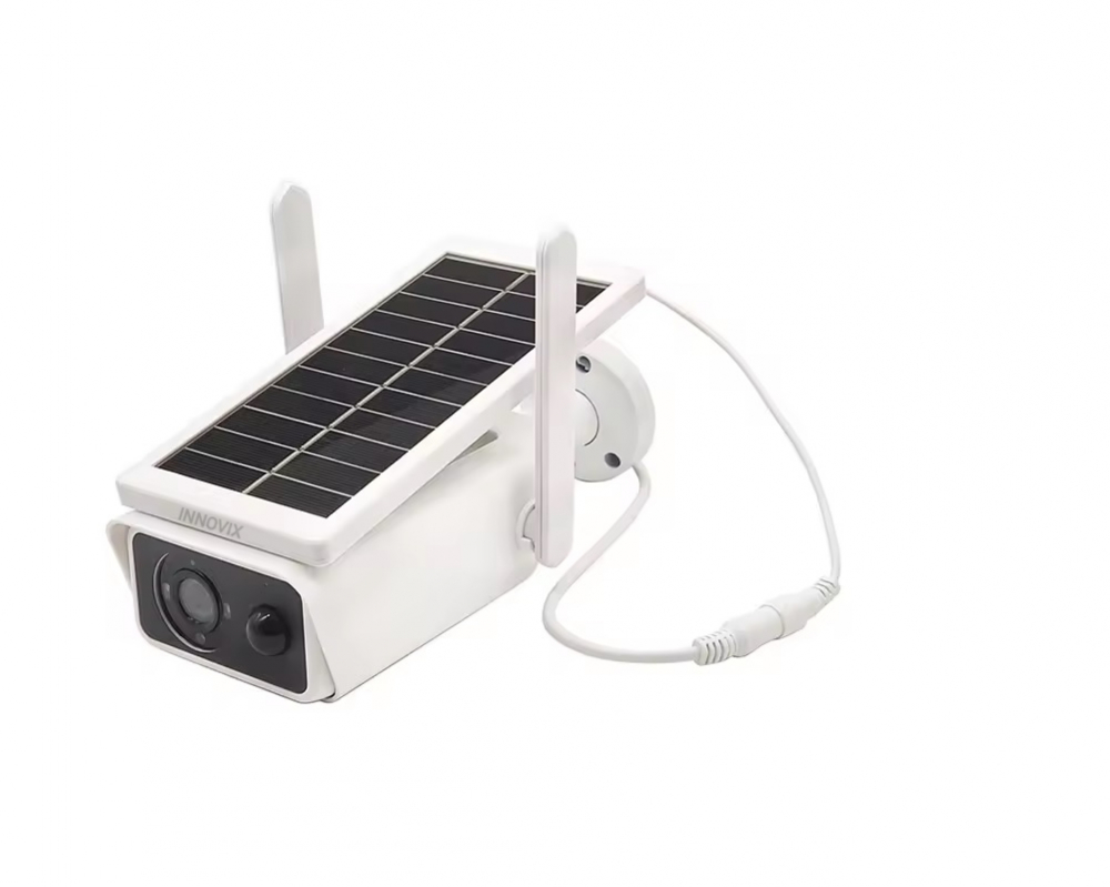 Camera de Supraveghere Wireless Solara INNOVIX, IP66, cu Detectie de Miscare si Viziune Nocturna, Pentru Exterioare, HD 1080P, Wi-Fi Integrat, Alba [1]