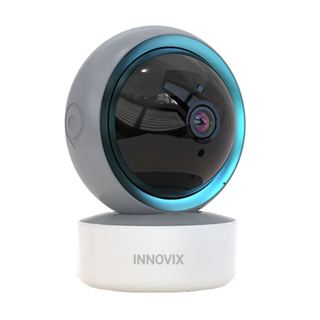 Camera video INNOVIX, de supraveghere bebelusi/copii WiFi, HD, night vision, unghi 355°, senzor de miscare, Gri cu alb [1]