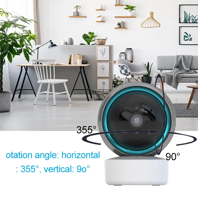 Camera video INNOVIX, de supraveghere bebelusi/copii WiFi, HD, night vision, unghi 355°, senzor de miscare, Gri cu alb [2]