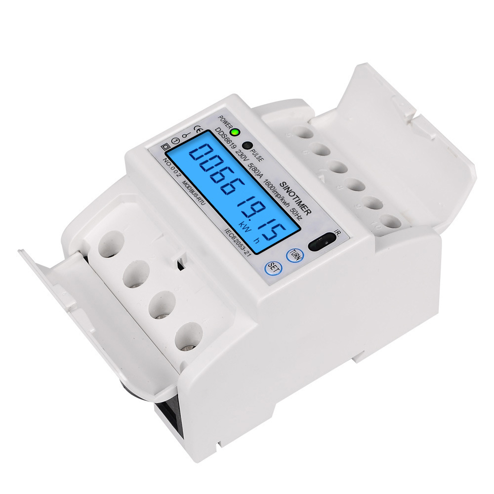 Contor Monofazat INNOVIX DDS6619-015, 4 Poli, Display LCD, Comunicare RS485, 230V 5(80)A, Eficienta Energetica, Alb [5]