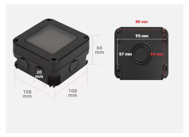 Intrerupator dublu exterior INNOVIX, Model Standard European, IP66, rezistent la apa si praf, negru [8]