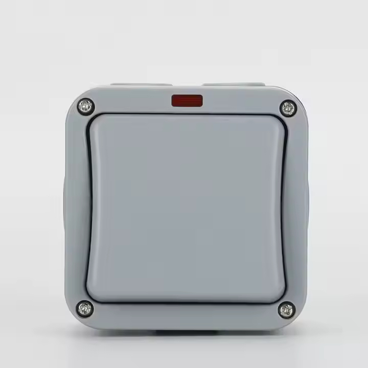 Intrerupator simplu exterior INNOVIX, Model Standard European, IP65, rezistent la ploaie si praf, gri [2]