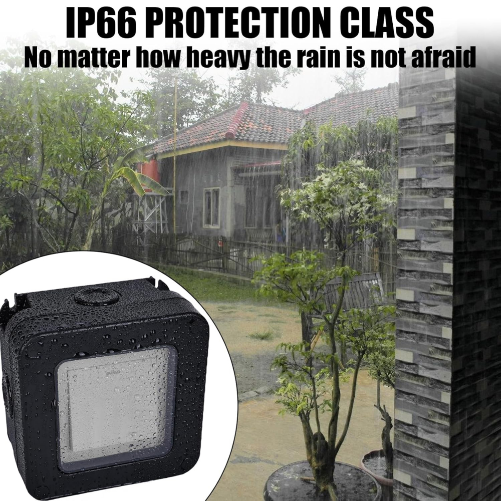 Intrerupator simplu exterior INNOVIX, Model Standard European, IP66, rezistent la apa si praf, negru [6]