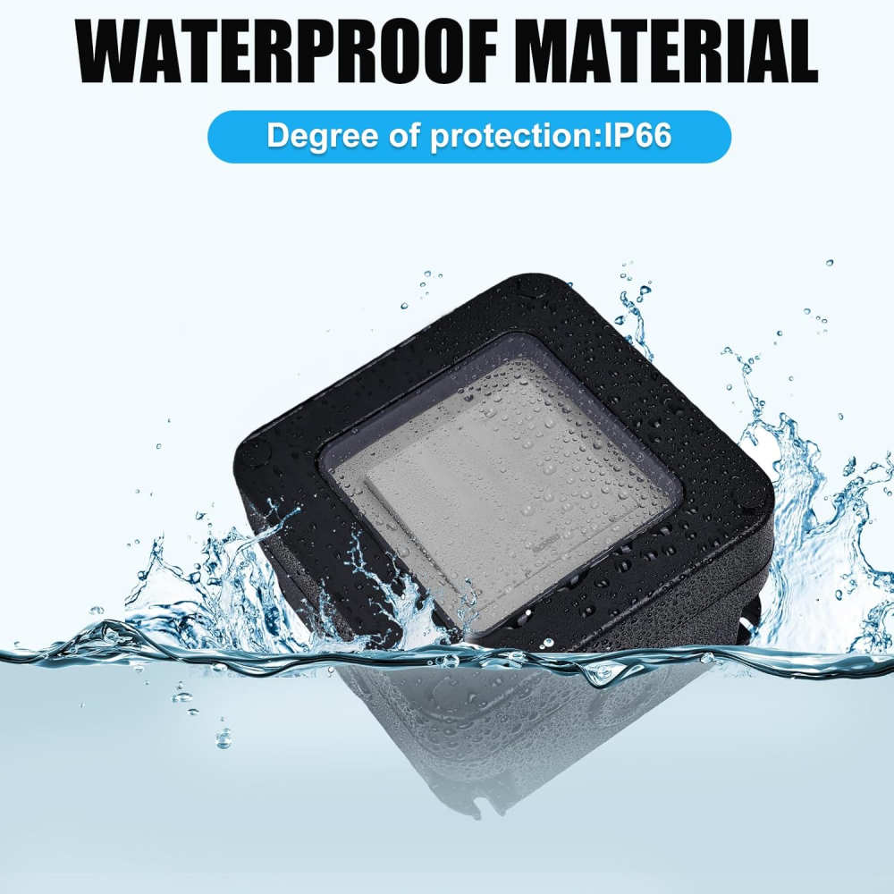 Intrerupator simplu exterior INNOVIX, Model Standard European, IP66, rezistent la apa si praf, negru [5]