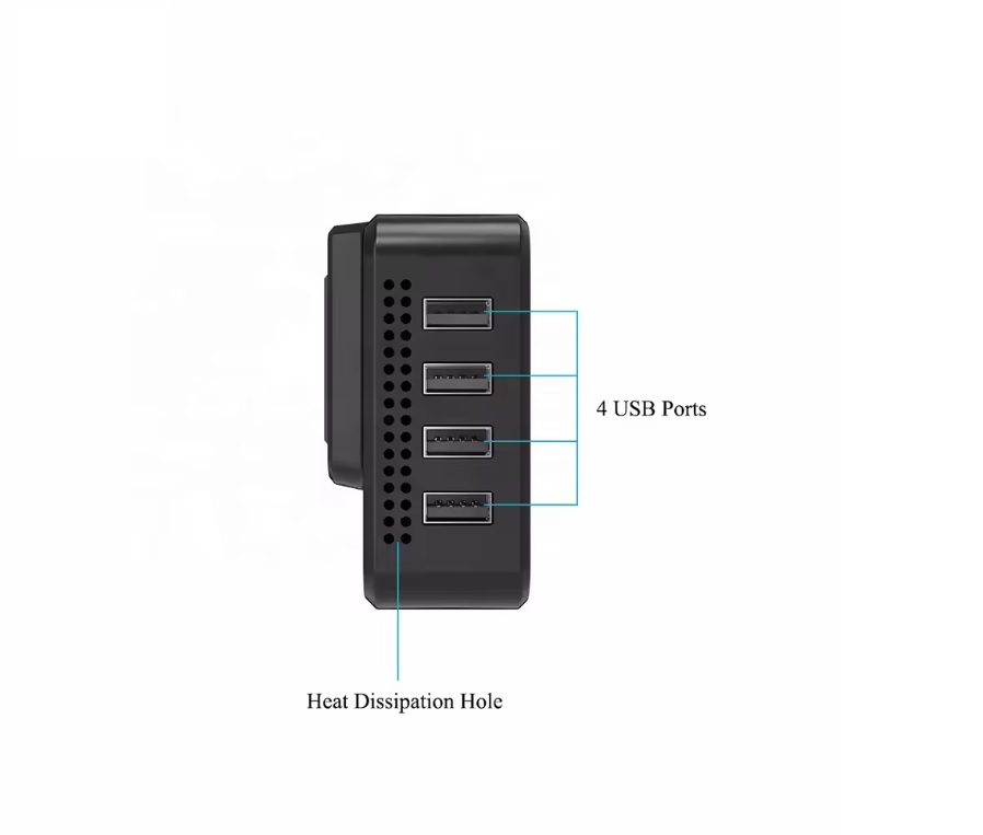 Invertor Auto Portabil INNOVIX 200W, DC12V La AC220V, Afisaj LCD, 2 Prize AC EU, 4 Porturi USB-C Fast, Negru [7]
