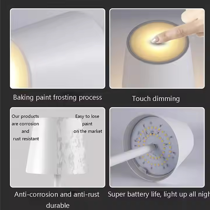 Lampa de Masa INNOVIX, LED Touch, Reincarcabila, Intensitate Reglabila, Ideala pentru Interior si Exterior, Alba [3]