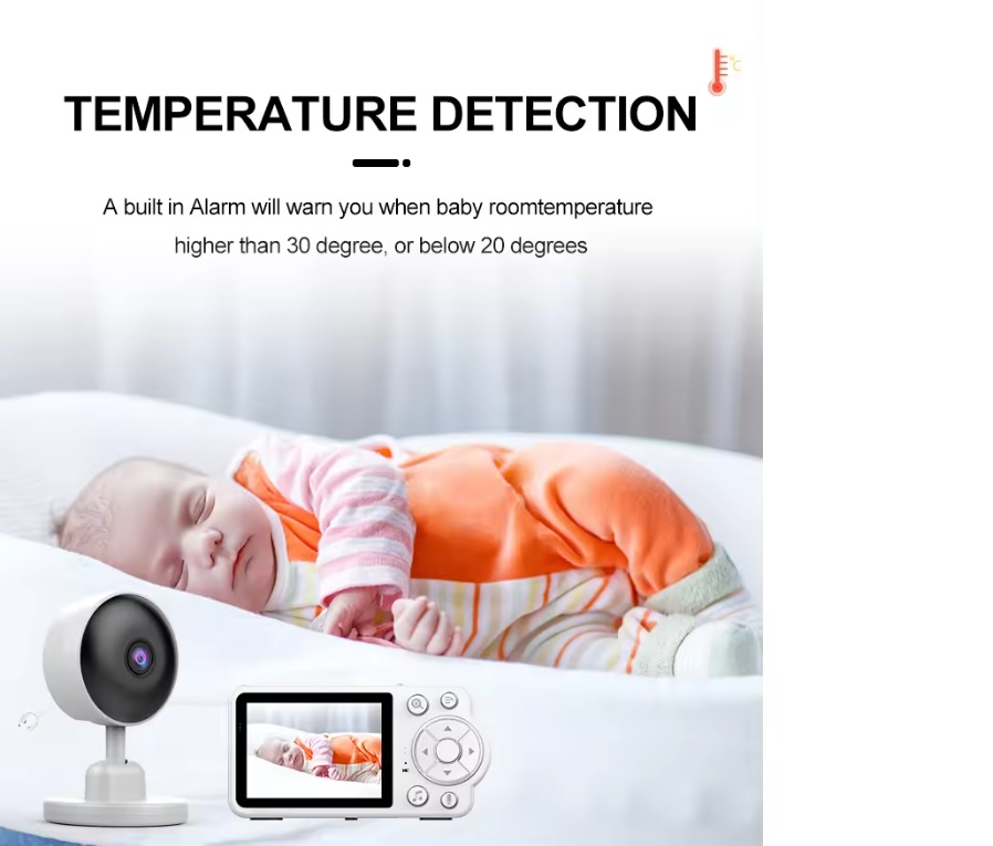 Monitor Bebelusi INNOVIX, Wireless Audio si Video, Ecran LCD HD 2.8”, Senzor Sunet, Mod Nocturn Infrarosu, Monitorizare Temperatura, Alb [2]