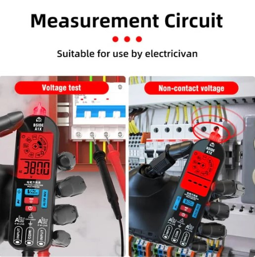 Multimetru Digital INNOVIX, Functie Smart, Senzor Tensiune Fara Contact, Ecran LCD Color, Baterie Reincarcabila, Negru [6]