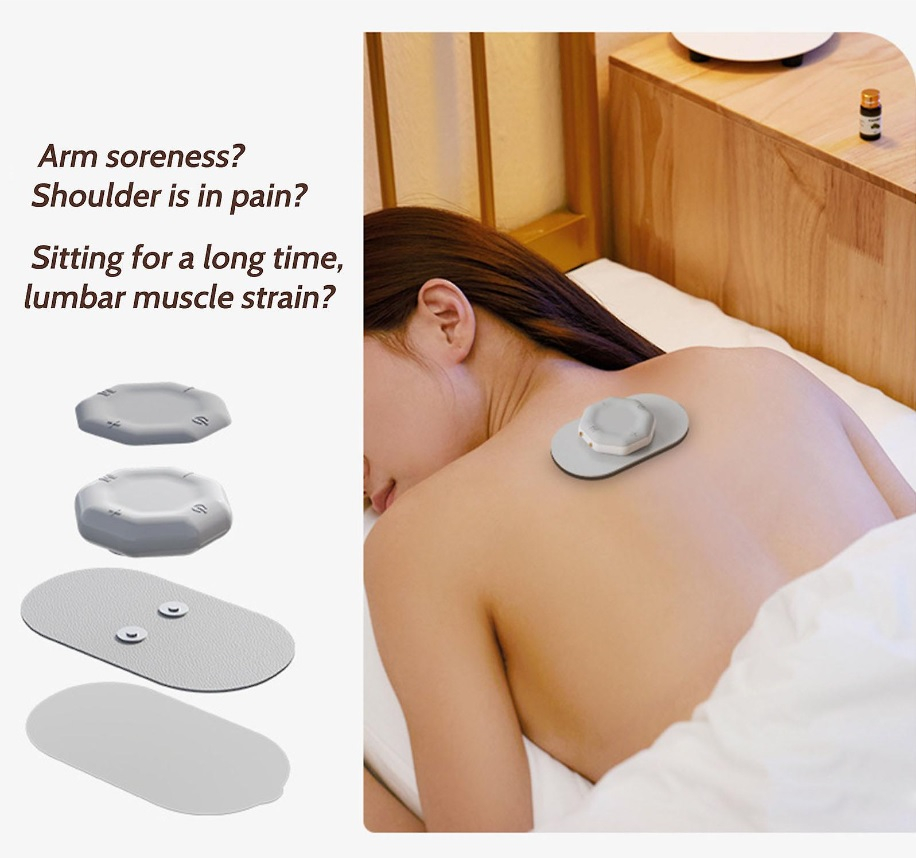 Patch Masaj Portabil INNOVIX, fara Fir TENS, Alinarea Durerii si Stimularea Musculara, Reincarcabil, cu Pulsatii Electrice pentru Relaxare, Negru [7]