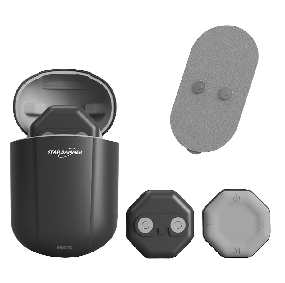 Patch Masaj Portabil INNOVIX, fara Fir TENS, Alinarea Durerii si Stimularea Musculara, Reincarcabil, cu Pulsatii Electrice pentru Relaxare, Negru [1]