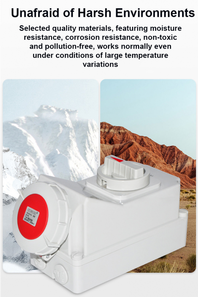 Priza industriala cu Blocare Mecanica INNOVIX, IP67 Waterproof, 32A, 3P+N+E, Pentru Echipamente de Inalta Putere, Gri [8]