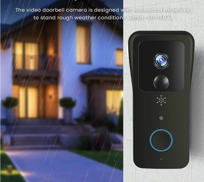 Sonerie Inteligenta Video cu Alarma INNOVIX, Night Vision IR, Audio Bidirectional, Rezistenta la Apa, Unitate interioara, WiFi 2.4G/5G, Control prin Aplicatie, Negru [3]