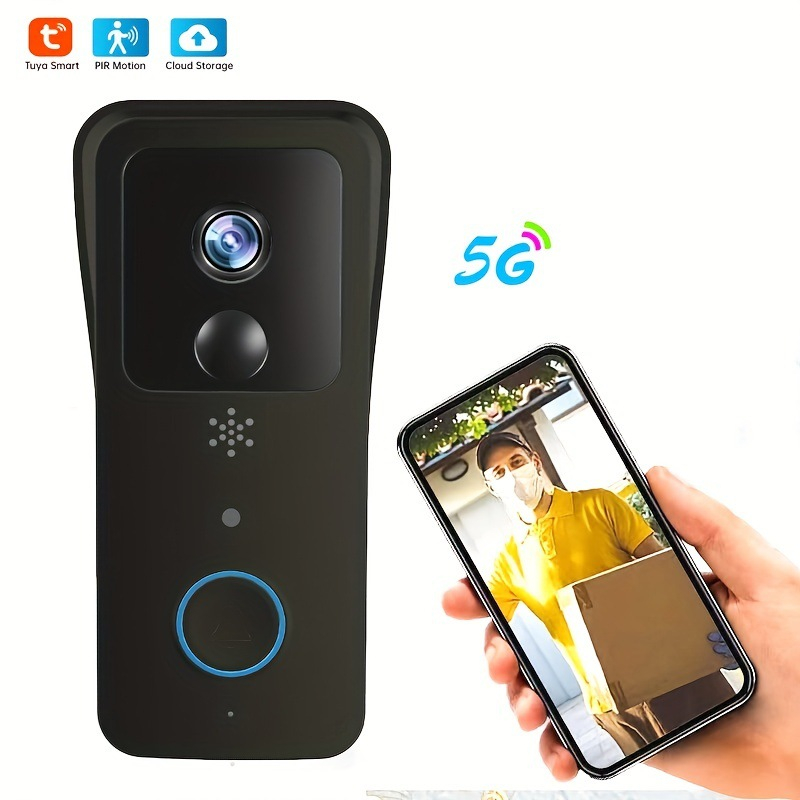 Sonerie Inteligenta Video cu Alarma INNOVIX, Night Vision IR, Audio Bidirectional, Rezistenta la Apa, Unitate interioara, WiFi 2.4G/5G, Control prin Aplicatie, Negru [2]