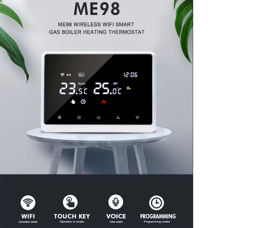 Termostat Inteligent INNOVIX, Control Wireless prin Tuya, Google Home si Alexa, Compatibil cu Centrale pe Gaz, Alb [5]