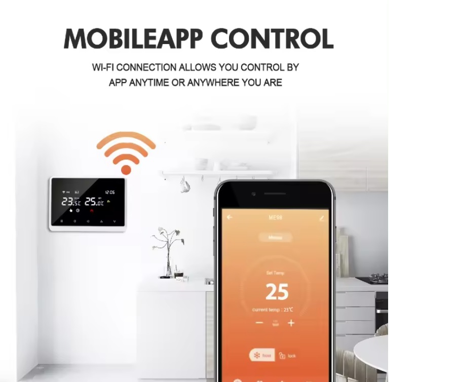 Termostat Inteligent INNOVIX, Control Wireless prin Tuya, Google Home si Alexa, Compatibil cu Centrale pe Gaz, Alb [6]