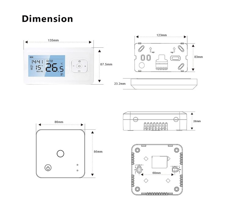 Termostat Wireless INNOVIX, Programabil WiFi prin Aplicatii Tuya sau Smart Life, Compatibil cu Orice Centrala Termica, Control de la Distanta al Temperaturii, Alb [7]