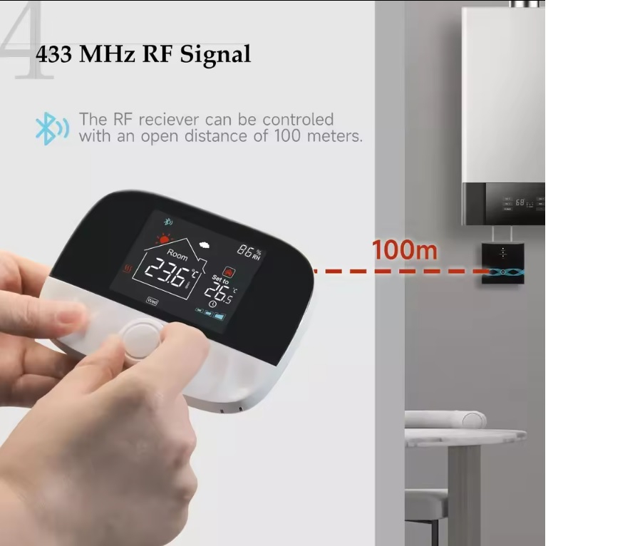 Termostat Wireless Smart INNOVIX, Control Vocal Alexa, Afisaj LCD, Functionalitate Programabila si Telecomanda, 3A, Alb [3]