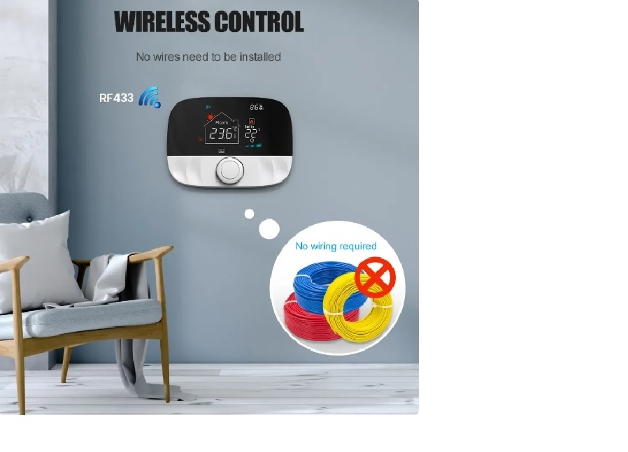 Termostat Wireless Smart INNOVIX, Control Vocal Alexa, Afisaj LCD, Functionalitate Programabila si Telecomanda, 3A, Alb [7]