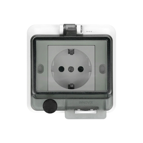 Priza impermeabila IP66 Innovix cu capac pentru exterior [0]