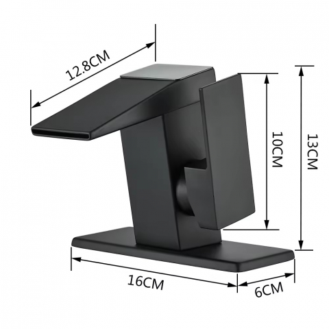 Baterie Chiuveta INNOVIX, Afisaj Digital, Senzor Cascada Fara Contact, Alimentare Hidroelectrica, Negru Mat [6]