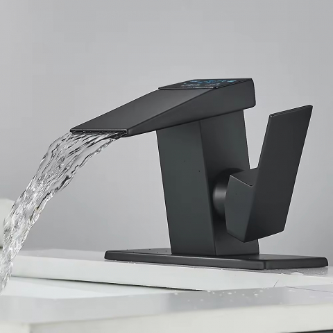 Baterie Chiuveta INNOVIX, Afisaj Digital, Senzor Cascada Fara Contact, Alimentare Hidroelectrica, Negru Mat [1]