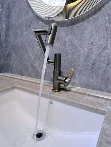 Baterie Lavoar INNOVIX, Brat Pivotant, Top Ceramic, Afisaj Digital al Temperaturii, Gri Mat [6]