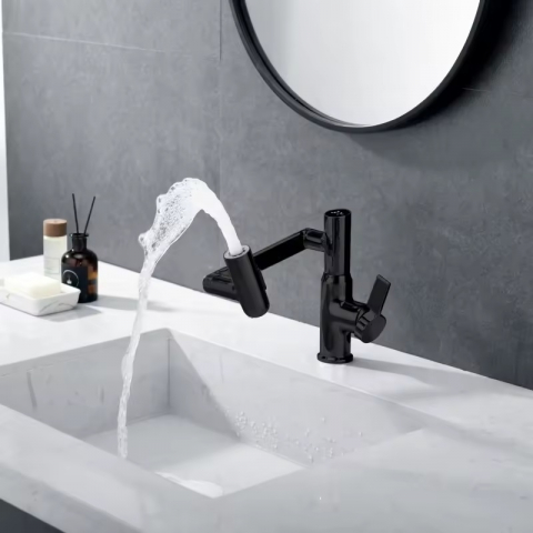 Baterie Lavoar INNOVIX, Brat Pivotant, Top Ceramic, Afisaj Digital al Temperaturii, Negru Mat [2]
