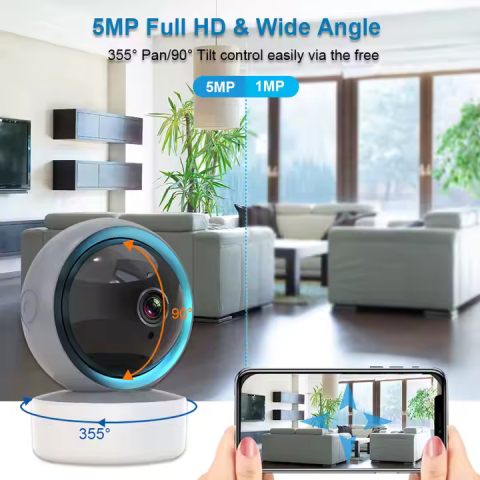 Camera video INNOVIX, de supraveghere bebelusi/copii WiFi, HD, night vision, unghi 355°, senzor de miscare, Gri cu alb [2]