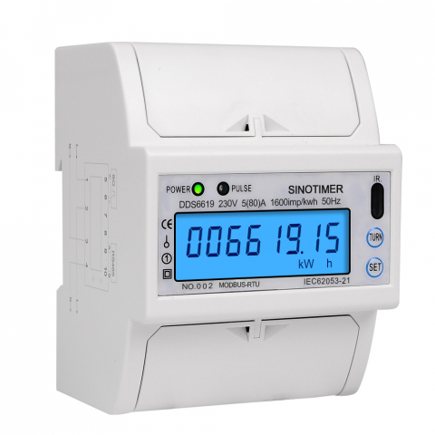 Contor Monofazat INNOVIX DDS6619-015, 4 Poli, Display LCD, Comunicare RS485, 230V 5(80)A, Eficienta Energetica, Alb [2]